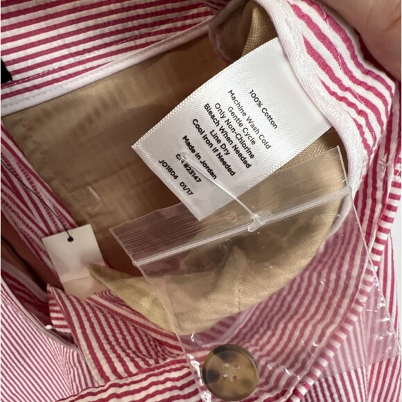 NWT Talbots Women's Perfect Skimmer Pedal Pusher Seersucker Pinstripe Pant Sz 8P - Picture 14 of 16